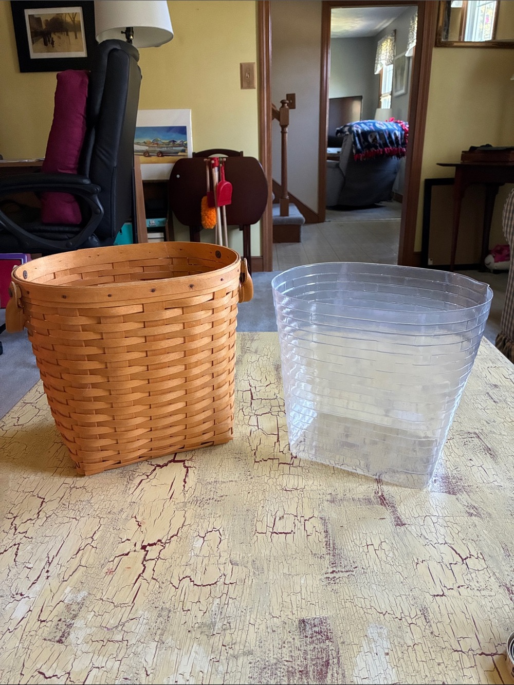 Longaberger Natural Tan Woven Basket Vintage retired